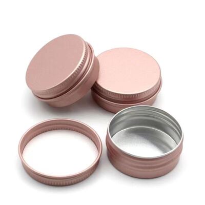 Pot cosmétique en aluminium de luxe en or rose avec bouchon à vis