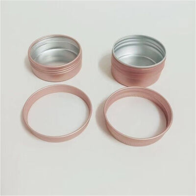 Pot cosmétique en aluminium de luxe en or rose avec bouchon à vis