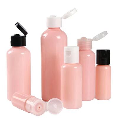 Bouteille en plastique à bouchon rabattable avec couleurs personnalisables et capacité de 10 à 100 ml pour lotion et désinfectant pour les mains