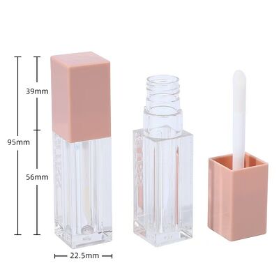 Tube de brillant à lèvres personnalisable de 7 ml de forme carrée pour rouge à lèvres liquide