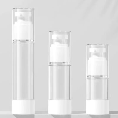 Bouteilles de pompe sans air en plastique de 15 ml 30 ml 50 ml avec pulvérisateur de brume fine sous vide et pompe à lotion