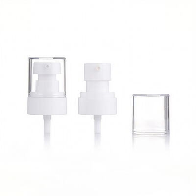 Pompe à lotion en plastique blanc avec capuchon de protection transparent pour bouteilles cosmétiques