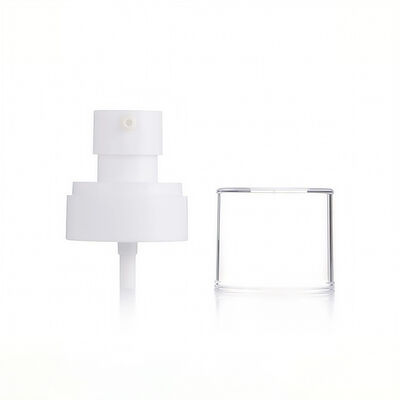 Pompe à lotion en plastique blanc avec capuchon de protection transparent pour bouteilles cosmétiques