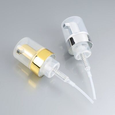 Dispensateur de pompe à mousse électroplatée à corps complet de 40 mm et 42 mm avec une production de mousse élevée pour les nettoyants faciaux haut de gamme