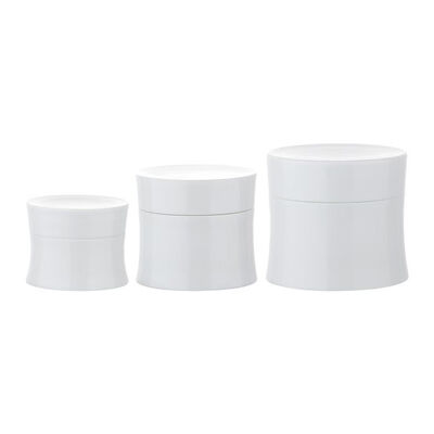 Pot de crème en plastique à double coque, vente en gros, 15g 30g 50g, avec PP de qualité alimentaire, pour soins de la peau et crèmes cosmétiques