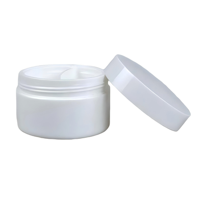 Pot de crème en plastique PP à Double grille 50 + 50g, avec stockage séparé à Double grille pour produits de soins de la peau, vente en gros