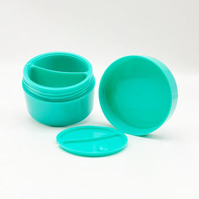 Pot de crème en plastique PP à Double grille 50 + 50g, avec stockage séparé à Double grille pour produits de soins de la peau, vente en gros