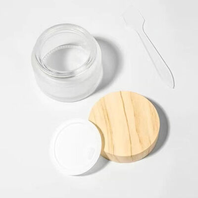 5g 10g 15g 30g 50g Bouteilles vides de crème glacée glacée rechargeables Cosmétiques en bois naturel Contenants de stockage à l'épreuve des fuites pour les voyages Crème pour les yeux Masque pour le visage Soins de la peau