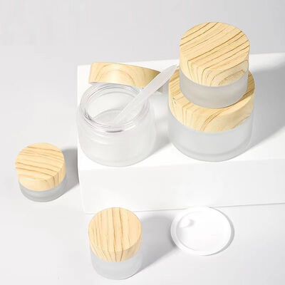 5g 10g 15g 30g 50g Bouteilles vides de crème glacée glacée Cosmétiques Contenants en bois naturel pour crème pour les yeux Masque facial