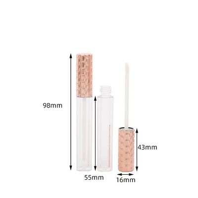 Vente en gros de tubes plastiques de 4,5 ml avec capuchon doré et pinceau blanc pour récipient cosmétique vide