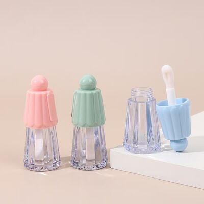 Tube de brillant à lèvres en plastique écologique de 4,5 ml de type parapluie pour produits de soin des lèvres