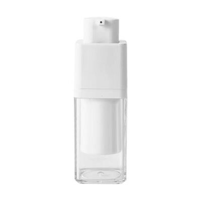 Bouteille de pompe sans air de forme carrée de 15 ml 30 ml 50 ml avec pompe à verrouillage rotatif pour produits de soins de la peau