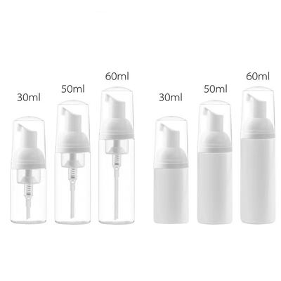 Bouteille de pompe à mousse rechargeable avec plusieurs options de capacité en PET transparent pour emballage personnalisable pour les soins de la peau