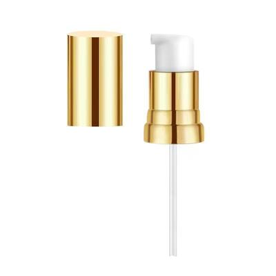 Dispenser de pompe à crème non-déversement en aluminium-plastique avec timbre d'or pour les bouteilles de pompe à crème cosmétique